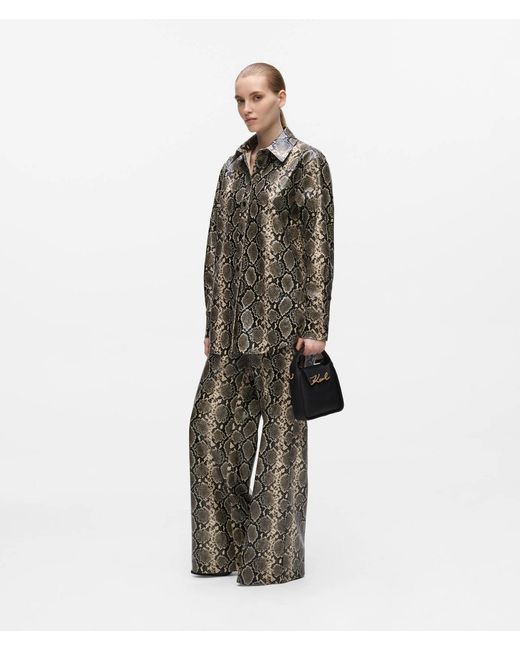 Karl Lagerfeld Multicolor Faux-Python Flared Pants