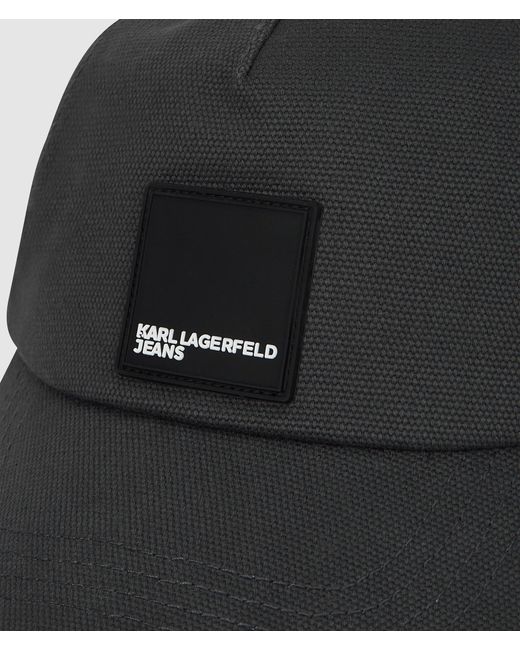 KL Jeans Black Logo Patch Cap for men