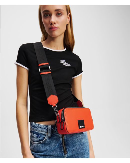Sac Caméra Avec Empiècement À Logo Klj Karl Lagerfeld en coloris Red