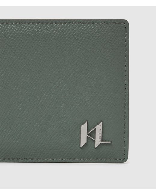 Karl Lagerfeld Green K/Monogram Leather Wallet for men