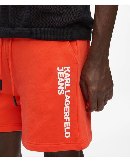 KL Jeans Red Logo Sweat Shorts for men