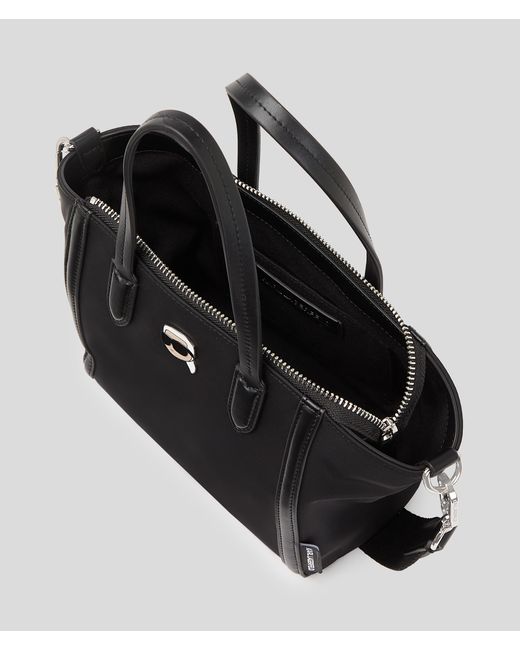 Karl Lagerfeld Black Ikon Nylon Small Tote Bag
