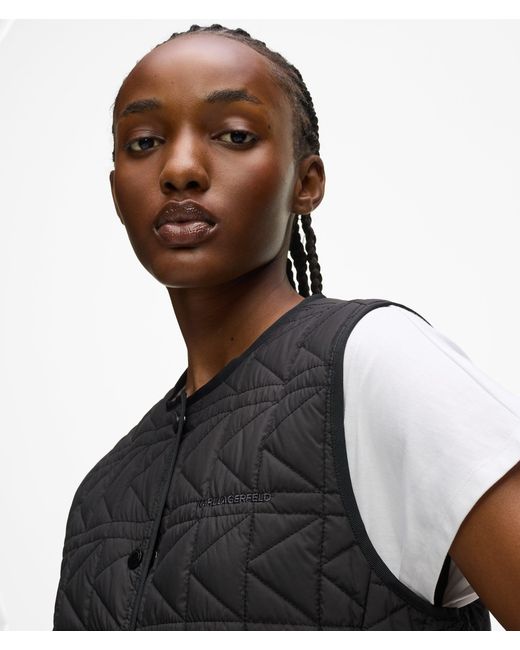 Karl Lagerfeld White Lightweight Quilted Gilet