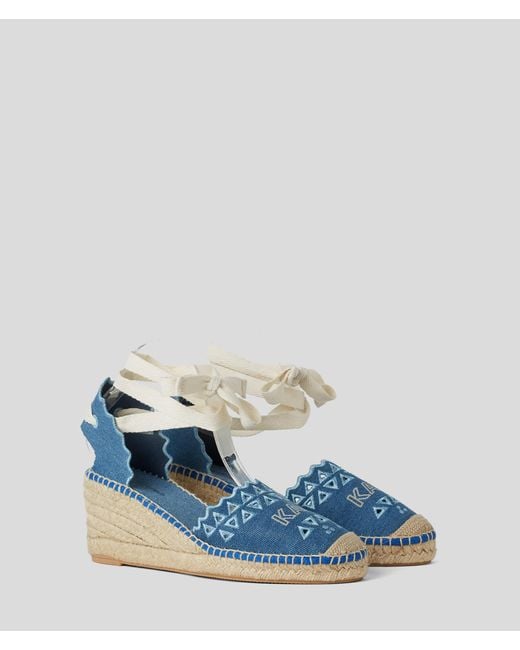 Karl Lagerfeld Blue Kamini Wedge Sandals