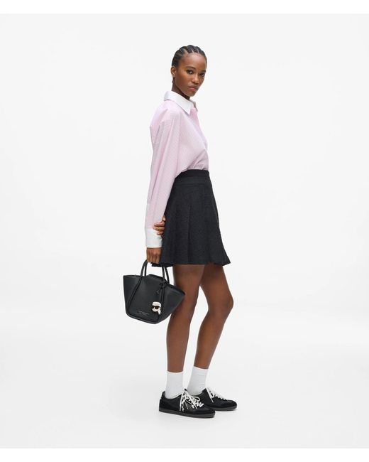 Karl Lagerfeld Black Ikon Pebble Small Tote Bag