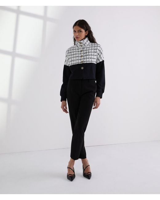 Karl Lagerfeld White Bouclé Sweat Jacket