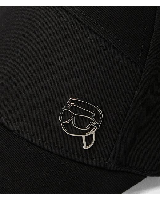 Karl Lagerfeld Black Ikon Pin Cap for men