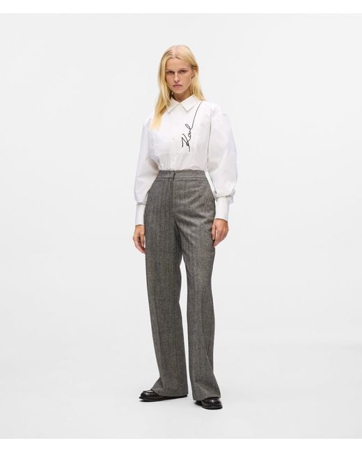 Karl Lagerfeld White Signature Poplin Shirt