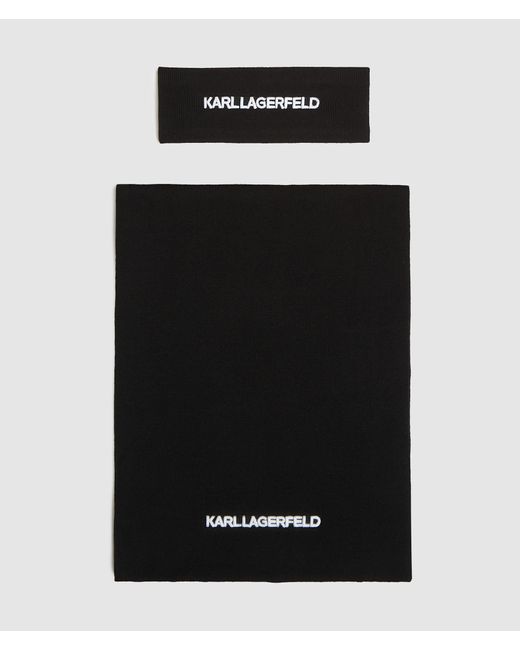Ensemble Cadeau Écharpe Et Bandeau Avec Logo, Femme, Taille Karl Lagerfeld en coloris Black