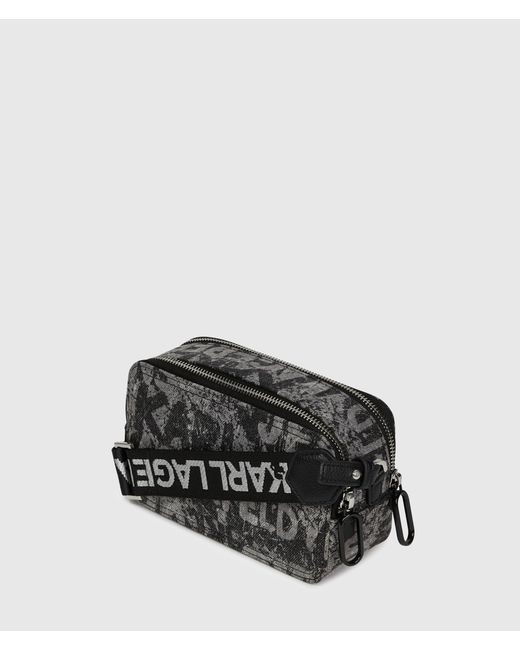 KL Jeans Black Denim Graphic Print Camera Bag