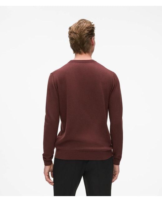 Karl Lagerfeld Red Wool Crew Neck Sweater for men