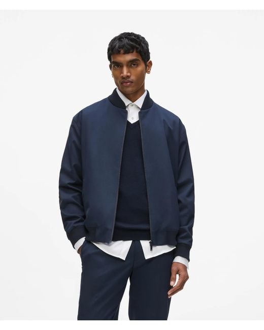 Karl Lagerfeld Blue Classic Bomber Jacket for men
