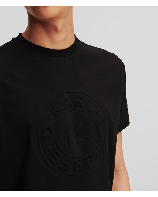 Karl Lagerfeld Black Crew-neck T-shirt for men