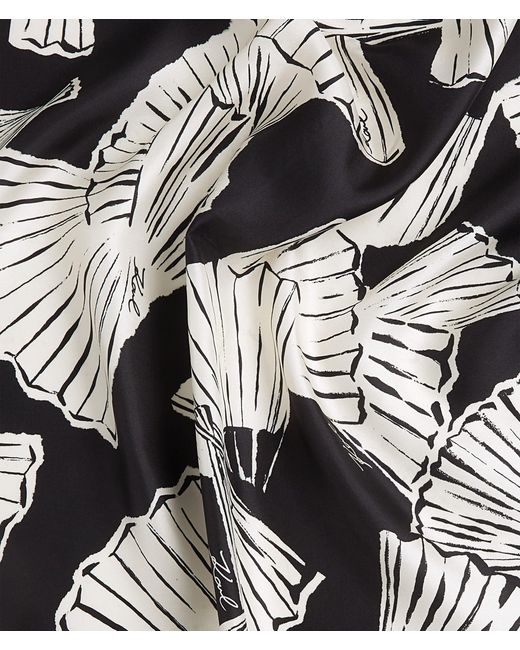 Karl Lagerfeld Black K/Signature Small Fan Scarf, Multicoloured