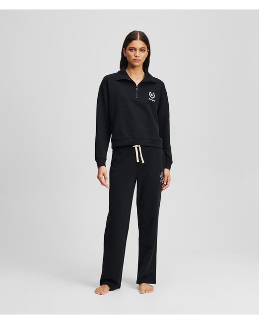 Karl Lagerfeld Blue Hotel Karl Loungewear Half-zip Sweatshirt