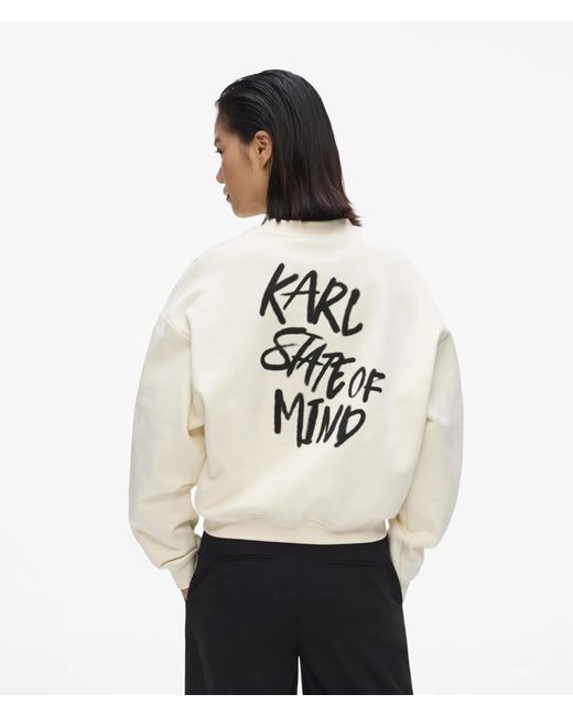 KL Jeans White Boxy Karl Quote Sweatshirt