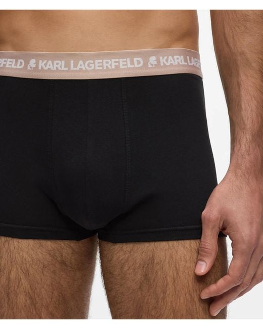 Karl Lagerfeld Black Logo Trunks – 3-Pack for men
