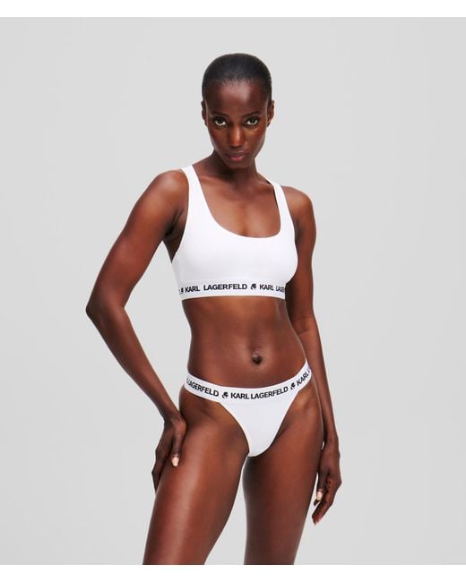 Karl Lagerfeld White Logo Brazilian Briefs – 3 Pack