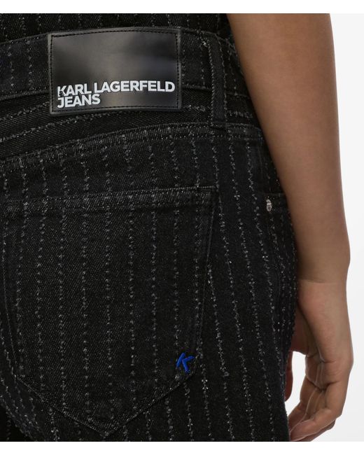 KL Jeans White Pinstripe Denim Bermuda Shorts