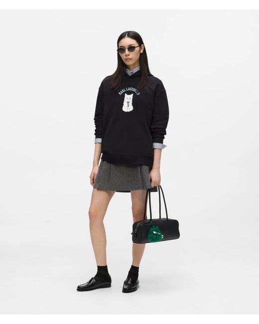 Karl Lagerfeld Black Ikon Choupette Sketch Hoodie