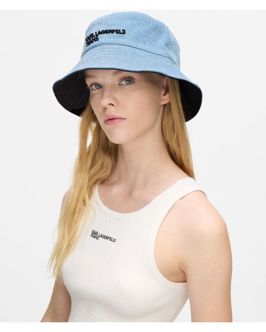 KL Jeans Blue Reversible Denim Bucket Hat