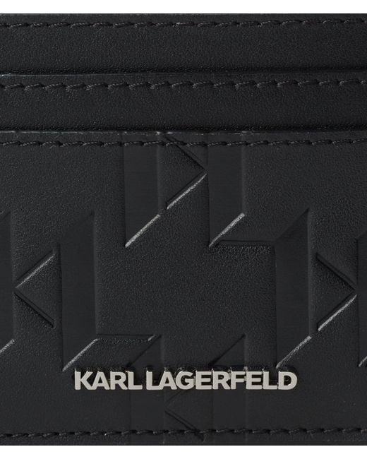 Karl Lagerfeld Black K/Loom Leather Cardholder for men