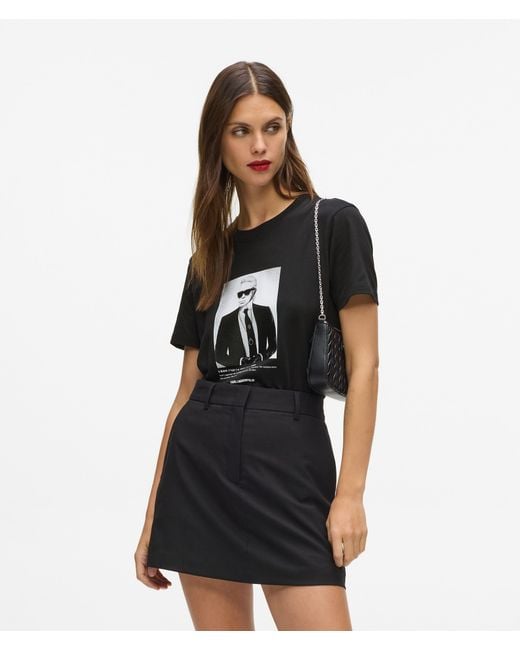 Karl Lagerfeld Black Portrait T-Shirt