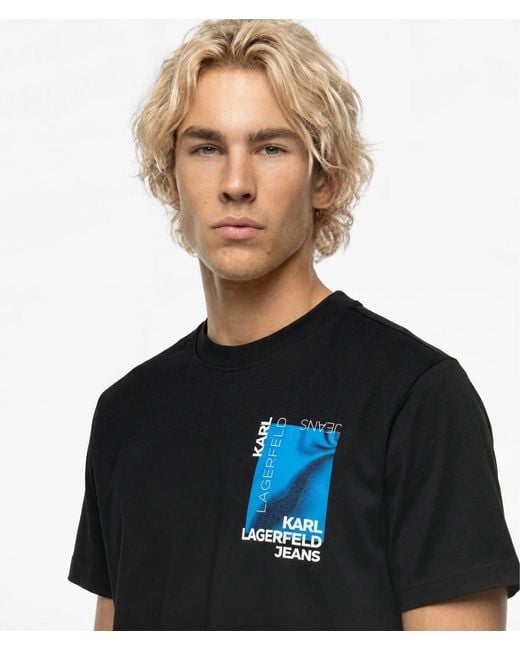 KL Jeans Blue Ombré Box Logo T-Shirt for men