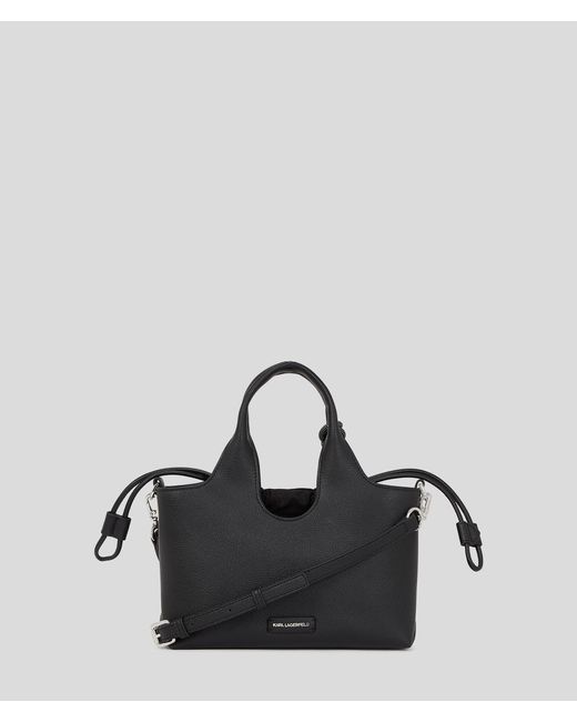 Karl Lagerfeld Black Ikon Small Grainy Tote Bag