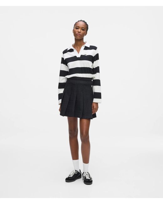 Karl Lagerfeld White Ikon Stripe Rugby Shirt