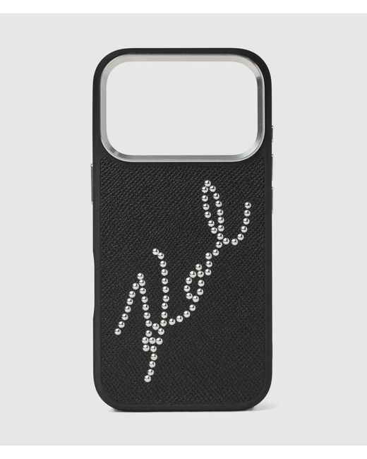 Karl Lagerfeld Black Signature Studs Iphone 17 Pro Max Case