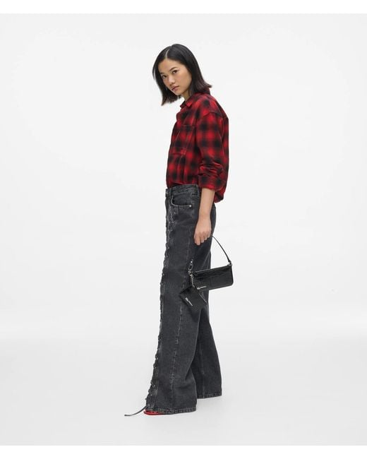 KL Jeans Black Transformable Croco Pouch