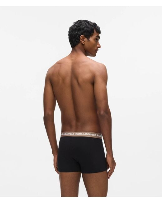 Karl Lagerfeld Black Contrast Waistband Trunks – 5-Pack for men