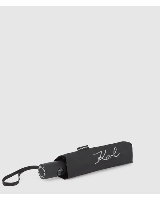 Karl Lagerfeld Black K/Signature Rope Small Umbrella