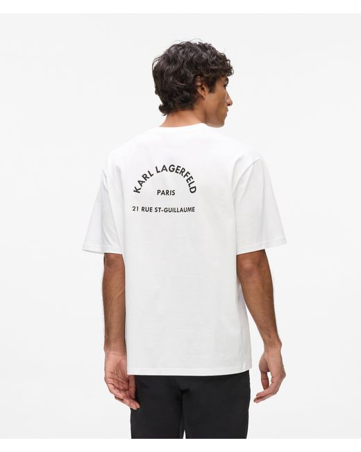 Karl Lagerfeld White Rue St-Guillaume Relaxed T-Shirt for men