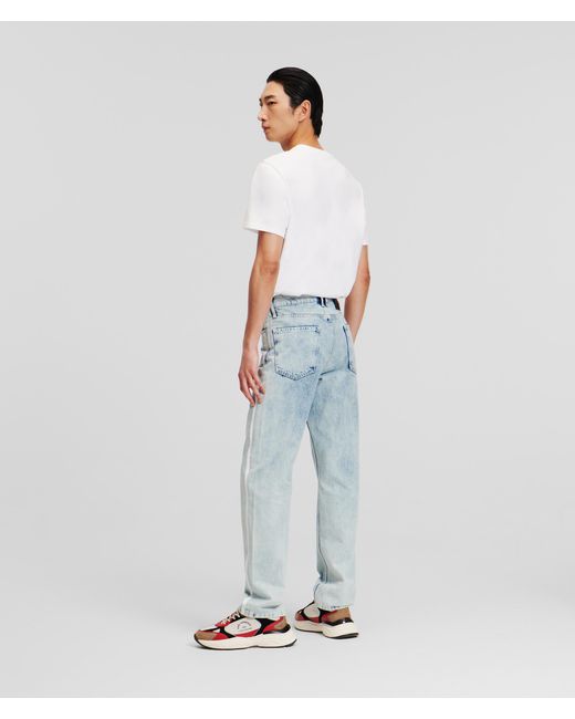Karl Lagerfeld Blue Logo Tape Straight Jeans for men
