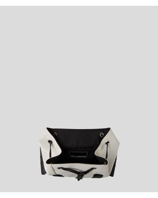 Karl Lagerfeld Black K/plak Canvas Backpack for men