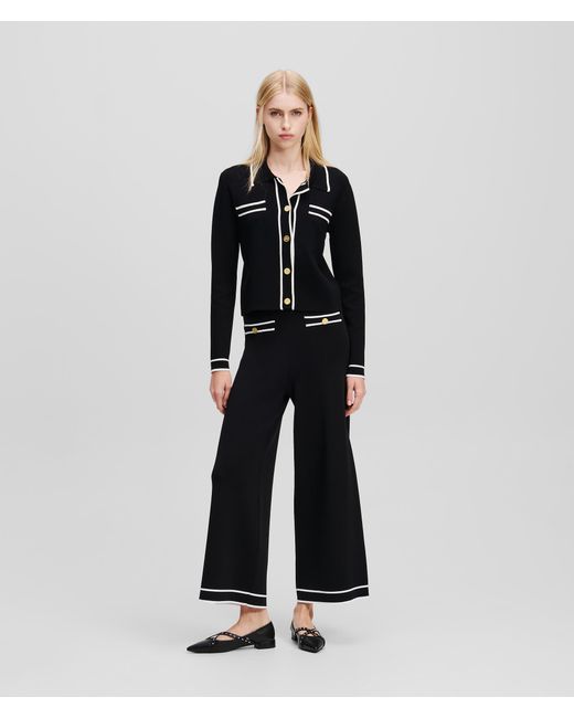 Karl Lagerfeld Black Karl Essential Knitted Culottes