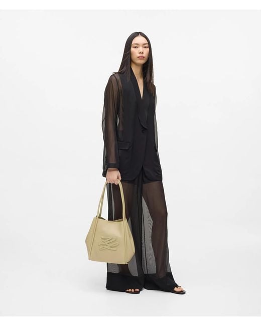 Karl Lagerfeld Natural K/Autograph Patch Medium Tote Bag