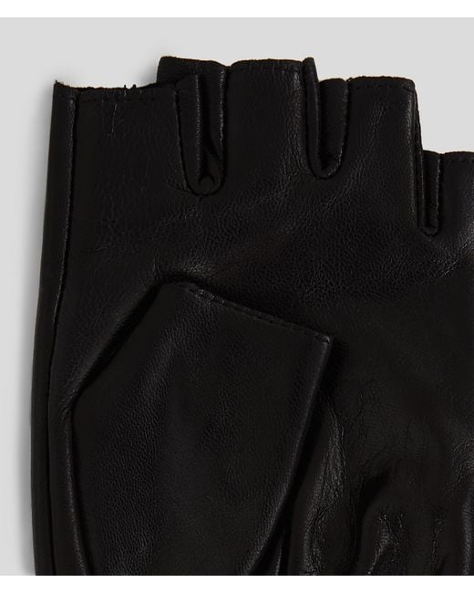 Karl Lagerfeld Black K/Signature Fingerlose Handschuhe, Frau, Größe