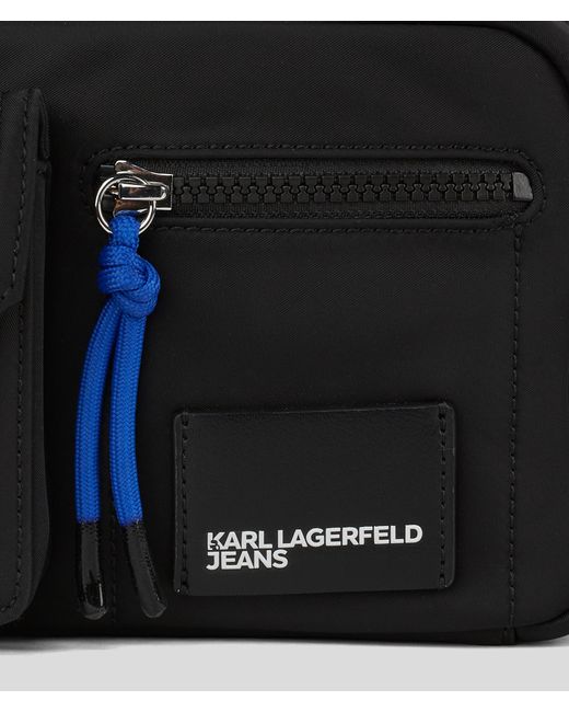 Karl Lagerfeld Black Utility Nylon Camera Bag for men