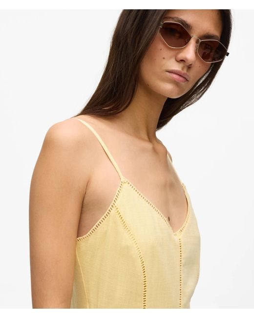 Karl Lagerfeld Metallic Cut-Out Embroidery Dress