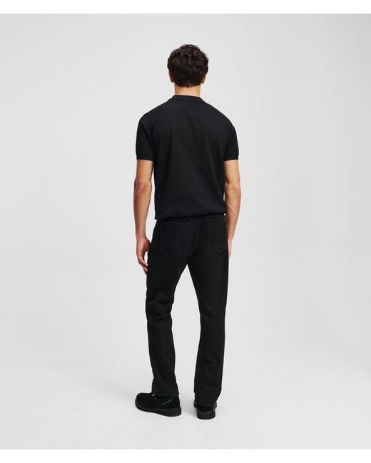 Karl Lagerfeld Blue Zip-Detail Tapered Jeans for men