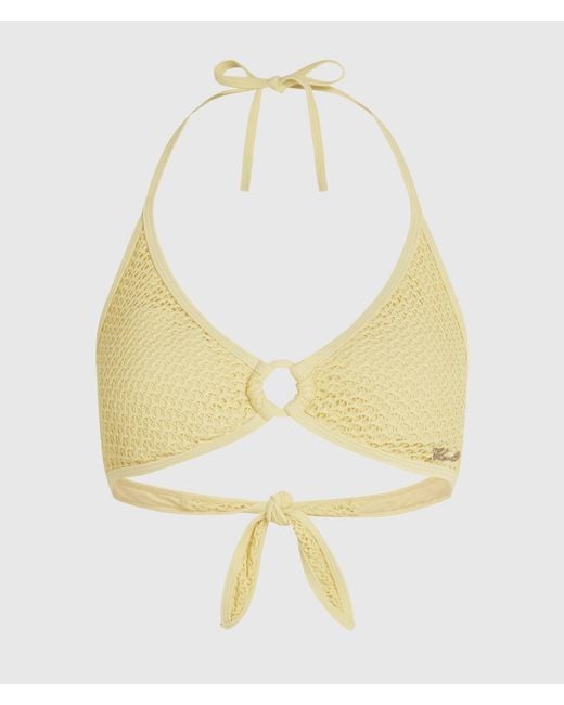 Karl Lagerfeld Multicolor Crochet Triangle Bikini Top