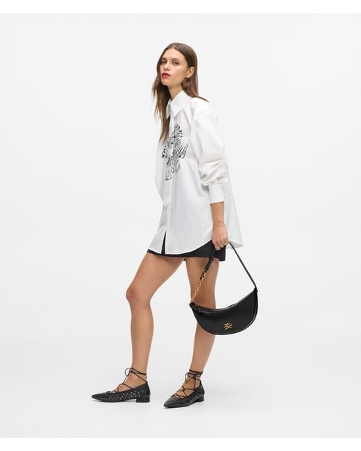 Karl Lagerfeld Black K/Autograph Small Moon Bag