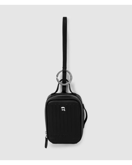 Karl Lagerfeld Black Ikon Suitcase Keychain for men