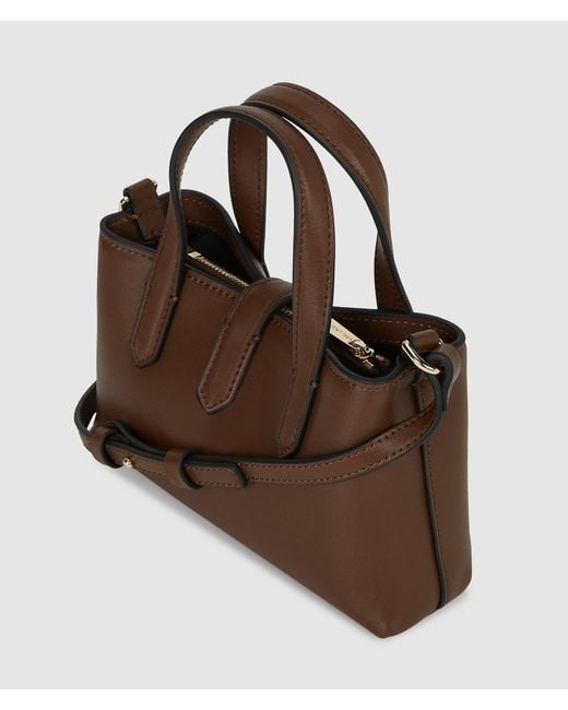 Karl Lagerfeld Brown K/Autograph Padlock Mini Shoulder Bag