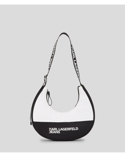 Karl Lagerfeld White Nylon Moon Shoulder Bag