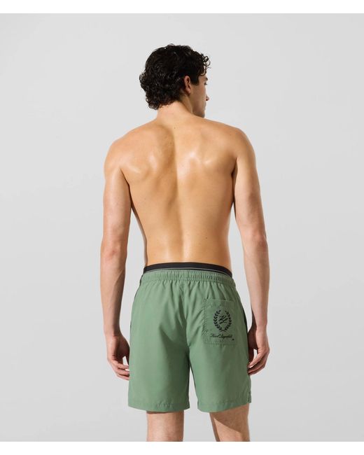 Karl Lagerfeld Green Double Waistband Medium Boardshorts for men