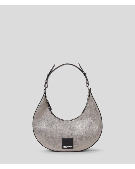 Karl Lagerfeld Klj Metallic Half-moon Shoulder Bag